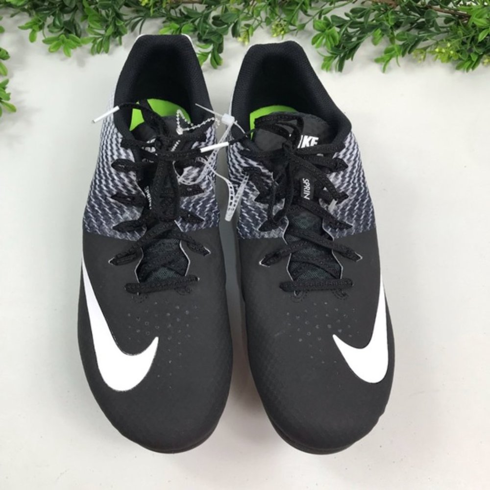 Nike Men’s Black & White Track Sprint Cleats Size 13 New - Picture 7 of 8